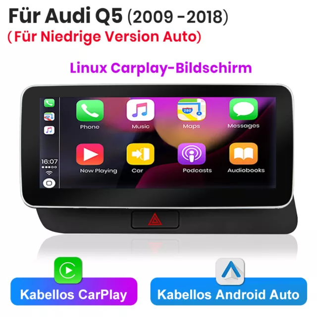 Für Audi Q5 2009-2018 Autoradio GPS Navi BT RDS DAB+ Linux Carplay Android Auto