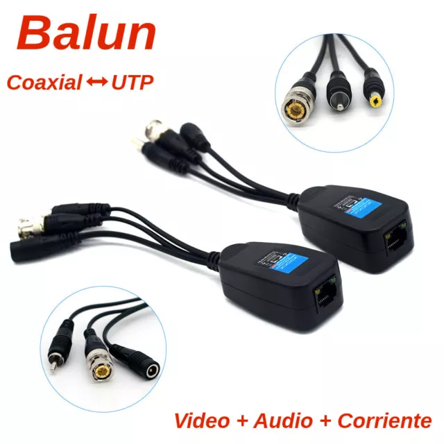 BALUN COAXIAL BNC-UTP (pareja). Cámaras/sistemas CCTV. Solo 1 porte resto gratis