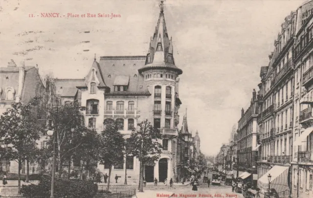 CPA 54 NANCY Place et Rue Saint Jean