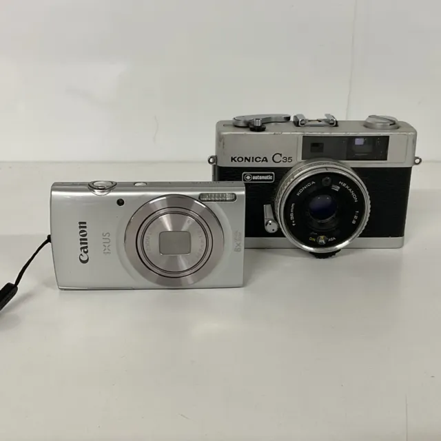 Canon Ixus & Konica C35 Camera Bundle -untested, parts only (C3) W#622