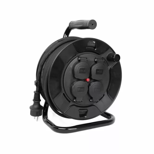 Lex Tambour pour Câble Professionnel 40 Mètres (3x1,5mm), IP44, Extérieur
