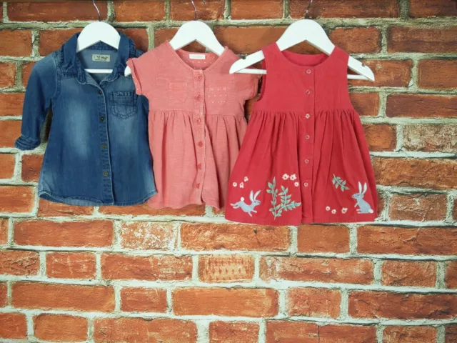 Baby Girl Bundle Aged 3-6 Months Next M&S Summer Dresses Denim Floral Cord 68Cm