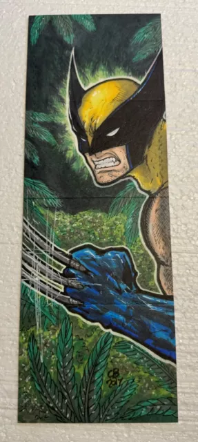 2017 UD Marvel Premier Wolverine 1/1 QUAD Panel Sketch C. Botterill VERY NICE!