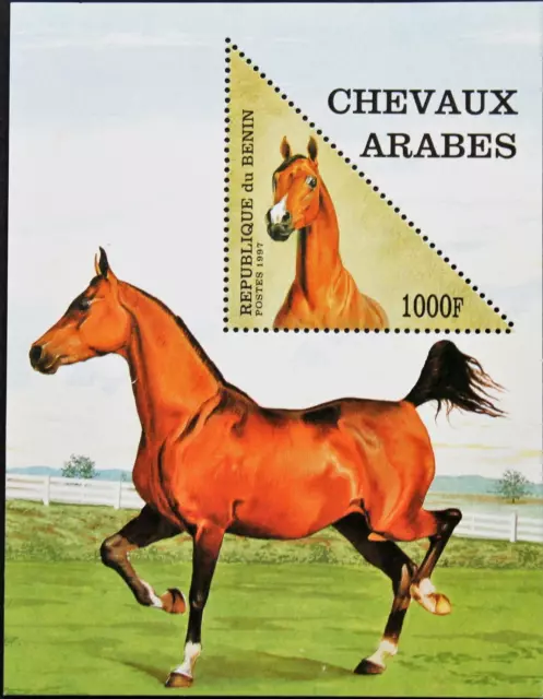 BENIN 1997 Block 27 Pferde Horses Araberpferde Fauna Tiere Animals MNH