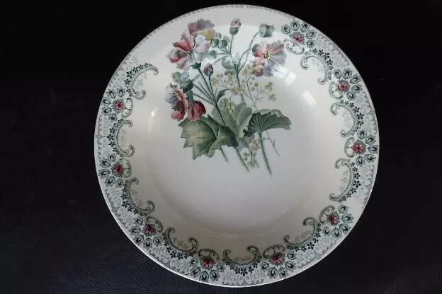 Coupe en faïence Terre de Fer , HB & Cie , fleurs Coupées , Art Nouveau