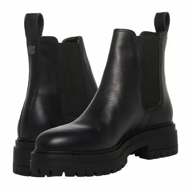 NEW!! Steve Madden Women's Black Handout Elastic Gore Chelsea Boots Size 8