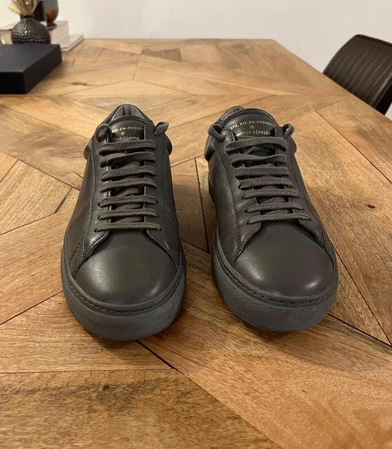 Zespa Clearance Zespa Zsp4 Sale ZESPA AIX EN PROVENCE ZSP4 Leather Sneakers  Carbon Grey UK