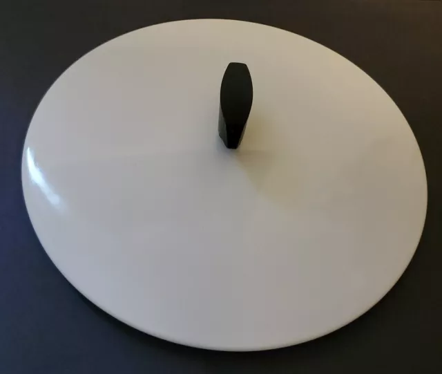 CorningWare Ceramic Lid Only White Black Handle 8.75" Wide Saute Pan Stock Pot 3