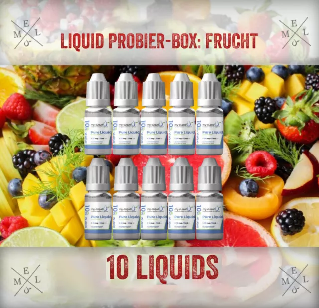 my-eLiquid Frucht Liquid Probierbox 10x10ml E-Zigarette Premium Liquid | MEL