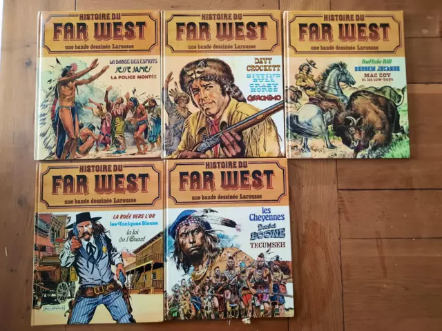 lot de 5 BD HISTOIRE DU FAR-WEST  - Davy Crockett, Buffalo Bill, Mac Coy ...