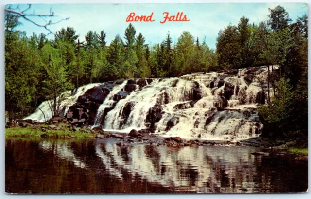 Postcard - Bond Falls on the Ontonagon River upper peninsula of Michigan