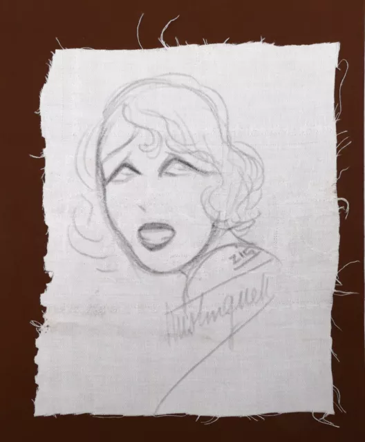 Dessin de Mistinguett par Zig (Louis Gaudin) - Signé et Dédicacé