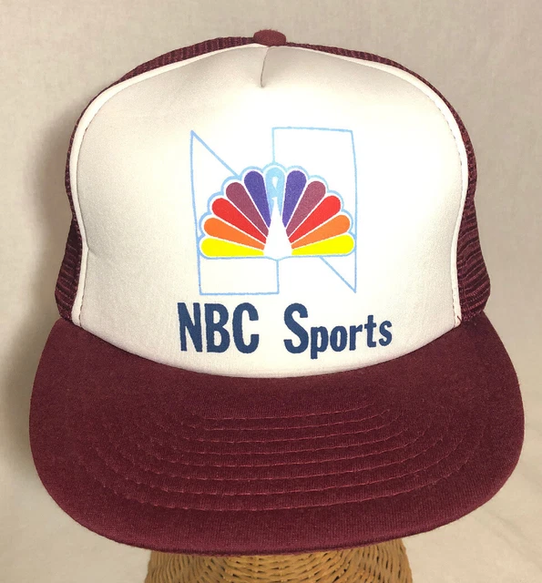 VINTAGE NBC SPORTS Hat Cap Snapback 80s Peacock Logo Retro San Sun