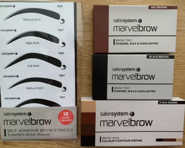 Salon System Marvelbrow Brow 4 Wax Shades, Brow Trio or Stencils