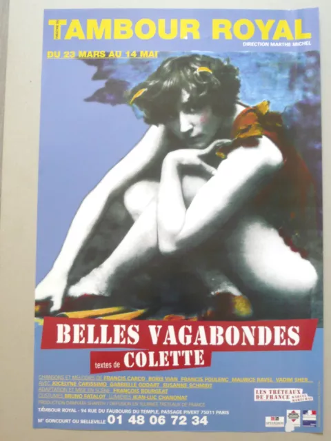 COLETTE Affiche originale BELLES VAGABONDES Faune Carco Vian Poulenc Ravel Vadim