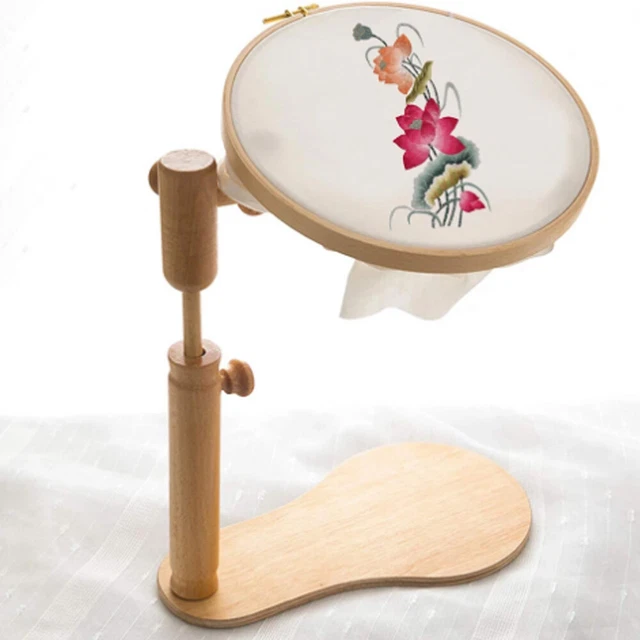 CROSS STITCH RACK Desktop Embroidery Lap Stand Wood Holder Frame Hoop