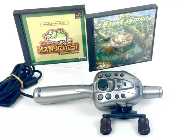 PS1 PS2 FISHING Reel Rod Controller Playstation 2games Namco NTSC