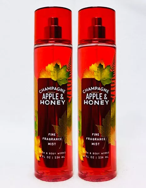 2 Bath & Body Works CHAMPAGNE MANZANA MIEL fragancia fina niebla spray corporal 8 oz