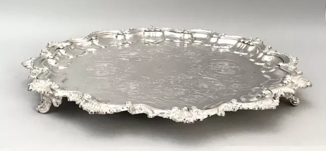 Salver /Tray, Silver Plate, 15 Inches, Gorham U.s.a. Chippendale Style. 1910
