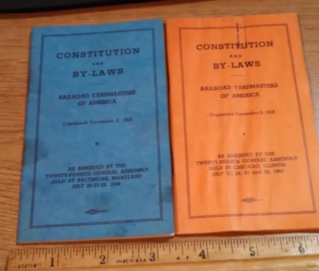 Railroad Yardmasters Constitution BY-Laws amended rules books 1948 1962