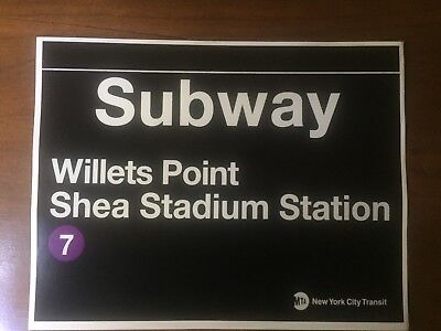 TIN SIGN "New York Subway Shea Stadium” MLB Sports Decor Mancave Bar Mets Umps