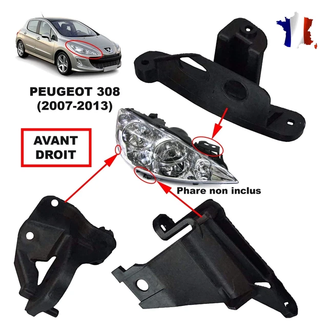 Paire De Protections Phares Avant Peugeot 308 (2007-2011) – Lentilles De Remplacement Transparentes G+D