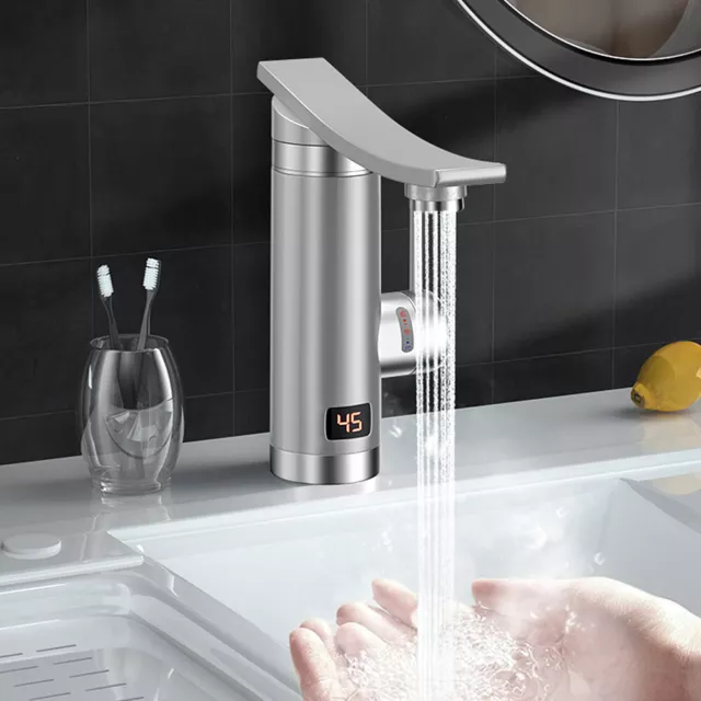 Grifo de calentador eléctrico 360° instantáneo agua caliente cocina baño grifo de calor rápido