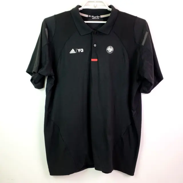 Adidas Y-3 The French Open Roland Garros Paris Mens  XL Black Tennis Polo Shirt