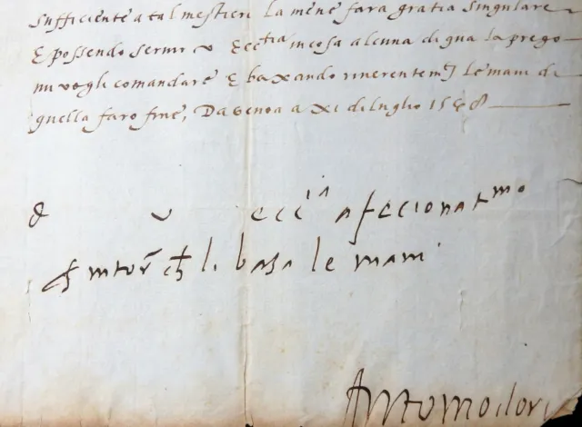 Eigenhändiger Brief Admiral Antonio Doria Adelsfamilie Genua Kaiser Karl V. 1548 2