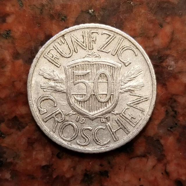 1947 Austria 50 Groschen Coin - Aluminum - #A6000
