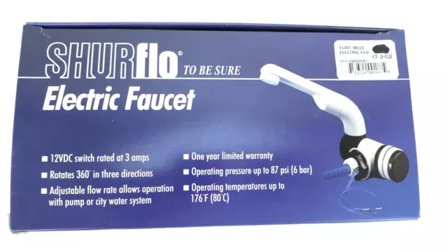 Shurflo by Pentair Electric Water Faucet W/Switch - White 94-009-10