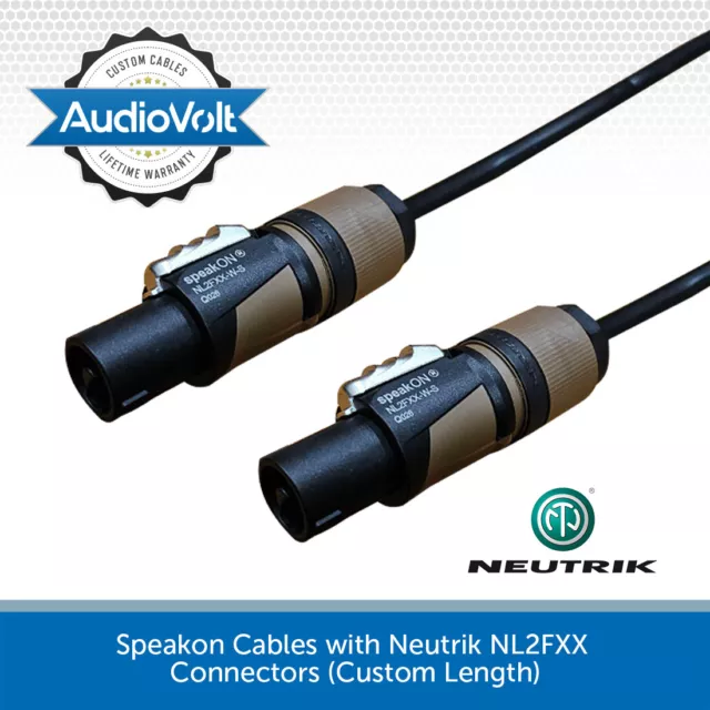 Neutrik Speakon to Speakon Cable PA Speaker Lead 2-Pole Male NL2FXX 25cm-100m