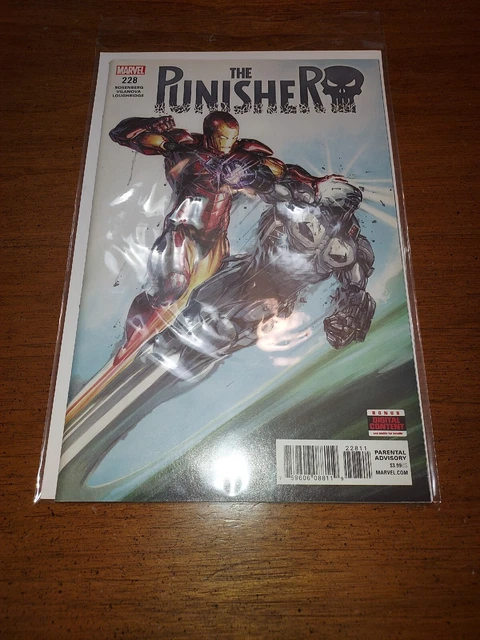 Punisher #228 2018 Marvel Comics Clayton Crain War Machine vs Iron Man Cover