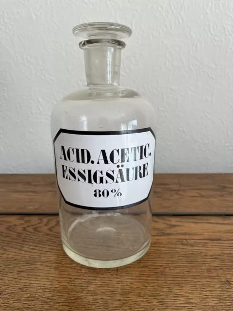 Vintage Apotheker Flasche ACID. ACETIC. Essigsäure 80% ca. 20 cm H