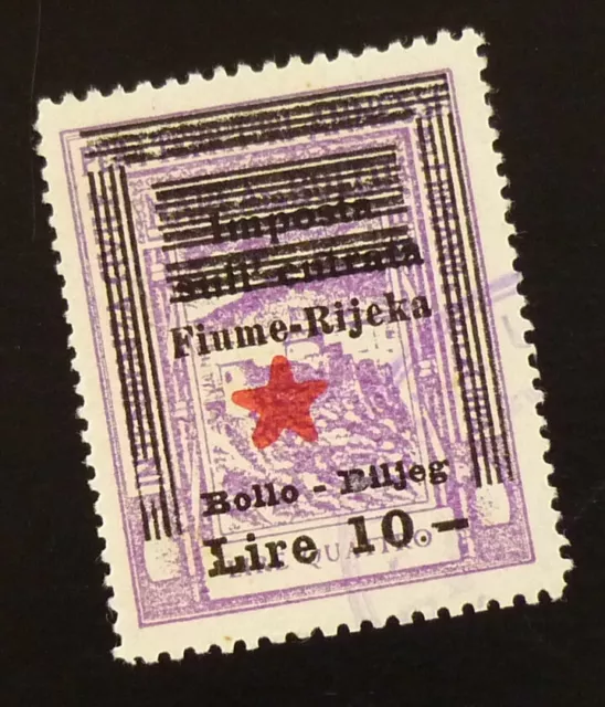 Fiume c1945 Italy Croatia Yugoslavia Ovp. Revenue Stamp - Lire 10 R28