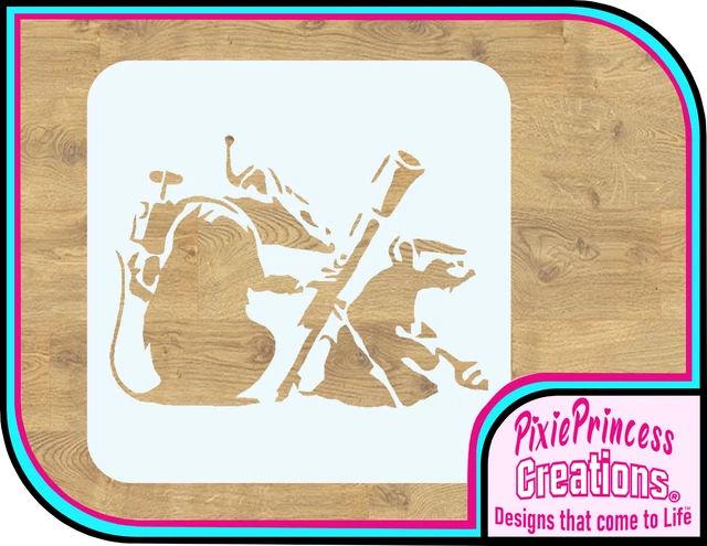 Rat Pochoir N.14 - Street Art Pochoir Pour La Peinture. Pochoir De