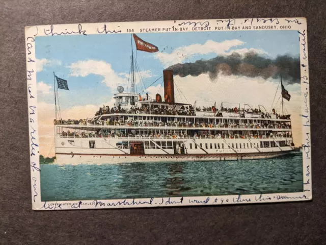 Steamer PUT-IN-BAY Naval Cover 1934 Postcard Cleveland, Ohio