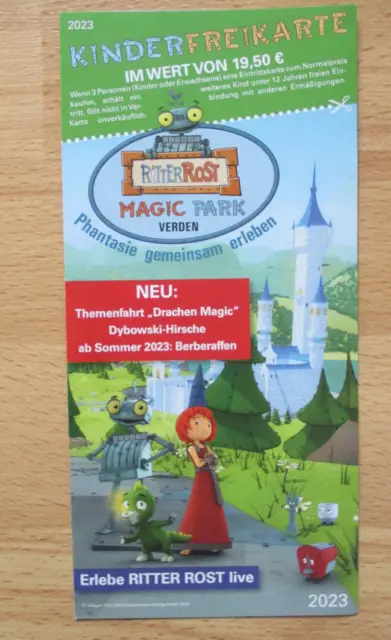 Ritter Rost Magic Park Verden Kinderfreikarte (19,50€) Prospek/Flyer Saison '23