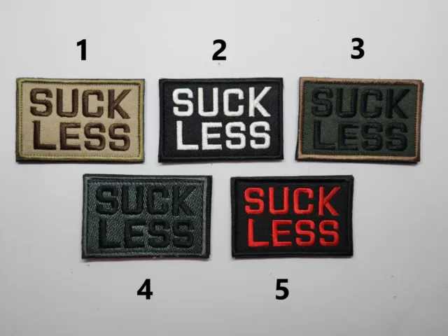 1pc SUCK LESS Hook and Loop Patch Badge Tactical Morale Military