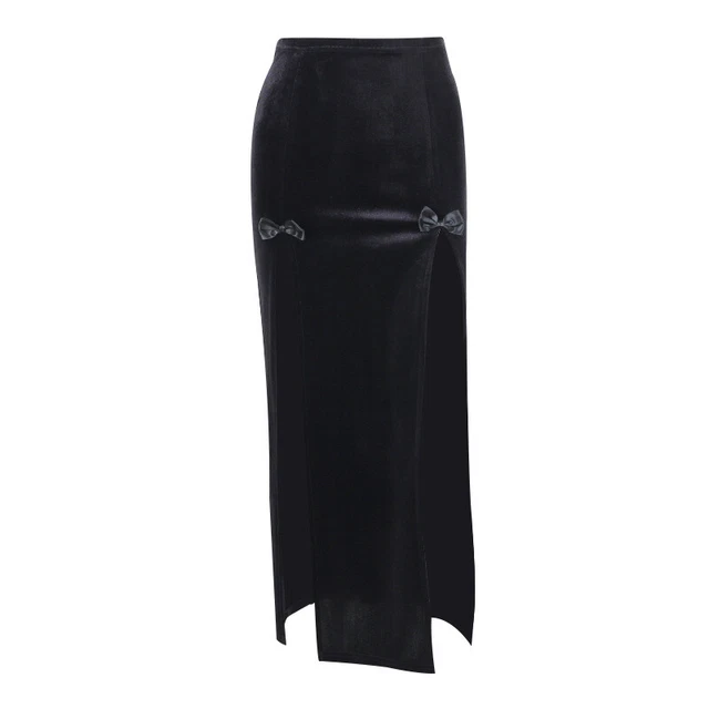 Women Goth Prom Party Irregular Maxi skirt Dark Punk Sexy skirt