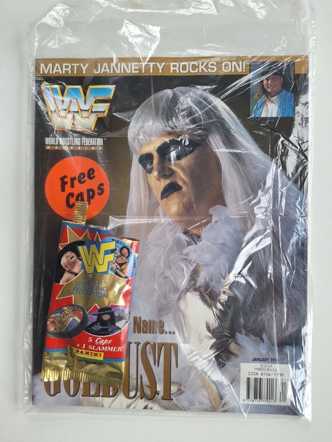 1996 January WWF Magazine Goldust Complete with WWE Pamini Caps Slammer