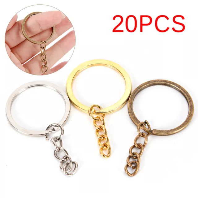 20X DIY Key Rings Key Chain Split Ring Short Chain Key Holder Key Rings 30m*t~
