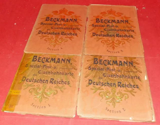 Beckmann Special-Post- u. Eisenbahnkarte des Deutschen Reiches Section 1-4