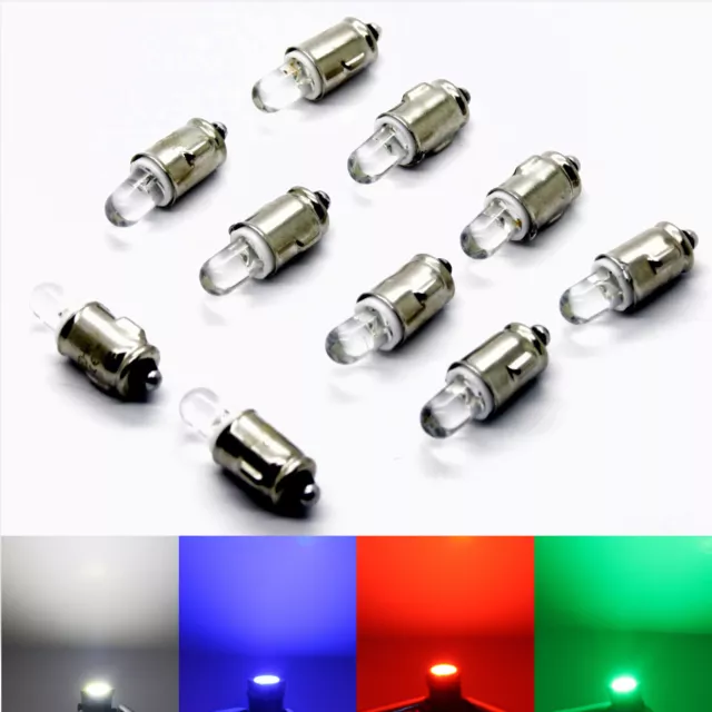 10x 2x LED BA7S 12V Blanc Bleu Rouge Jaune Compteur Éclairage Lampe Cockpit Base