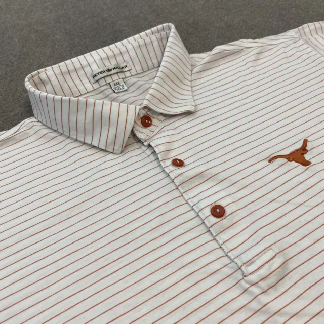 Texas Longhorns Shirt Men's XXL Peter Millar Golf Polo College Logo Striped