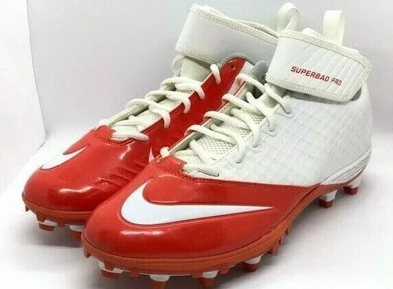 NIKE LUNAR SUPERBAD Pro TD Mid Red White American Football Cleats