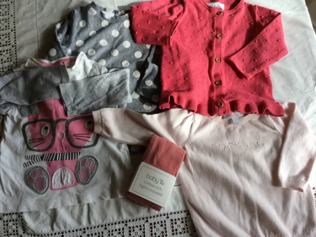 6-9 Mths baby girl clothes bundle Next Fred &Flo, Little White Co, Cardigans Top