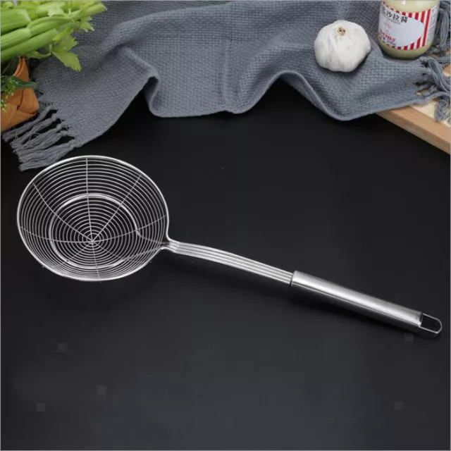 Stainless Steel Skimmer Chinese Indian Strainer Ladle Frying Chicken 14cm