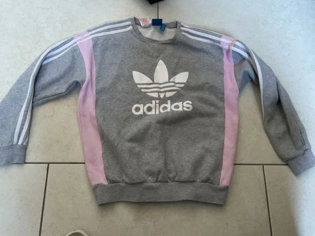 ADIDAS RAGAZZE. FELPA A RIGHE 13/14 anni, ADATTA taglia 8 donna.