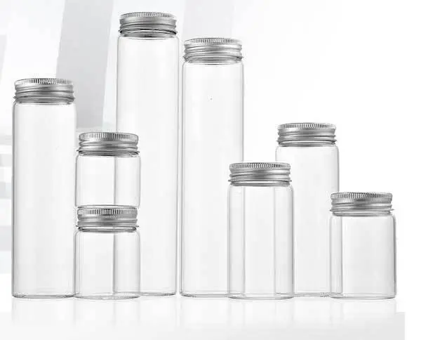 Wholesale Luxury 5ml - 200ml Empty Clear Glass Bottles With Aluminum Silver Caps
